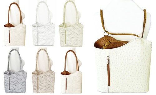Ostrich print backpack - print,