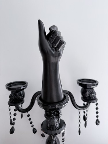 Black ceramic hand - hand, vase