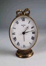 Vintage Swiza 8 Day Alarm Clock Small Swiss Made Collectable 