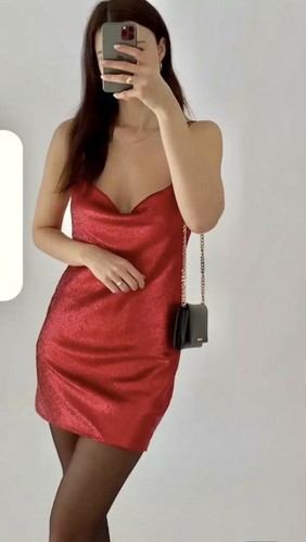 Zara red sequin - sequin, mini