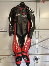 Spidi One Piece Leather Motorcycle Suit Size 54 Black Red Motorbike Racing Suit