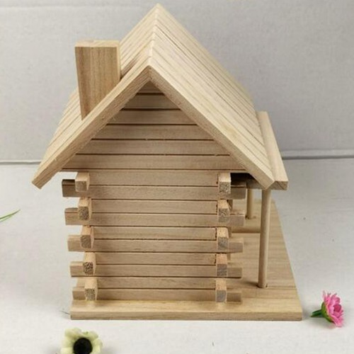 Wooden bird house - wooden, warm