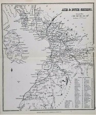 OLD ANTIQUE MAP AYR &