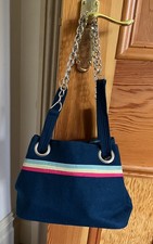 Earth Squared  Fab Funky & Fair Trade Handbag Felt Silky Lining Chain Handles