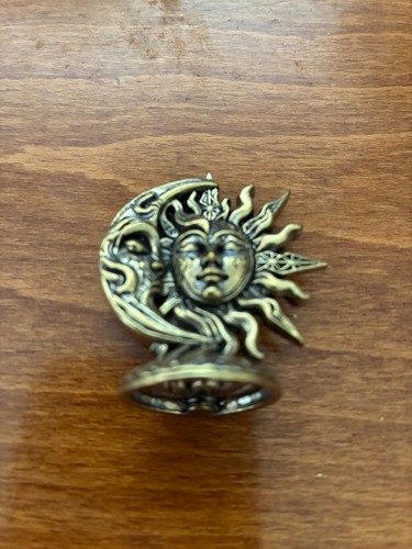 Crescent moon sun - &, brass
