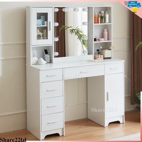 White dressing table with - with, led