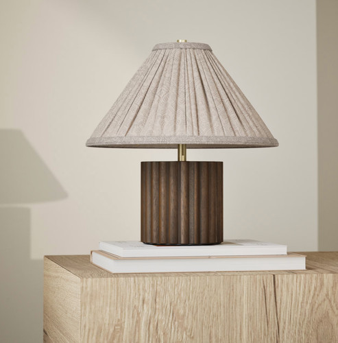 Ribbed wood round table - ribbed,