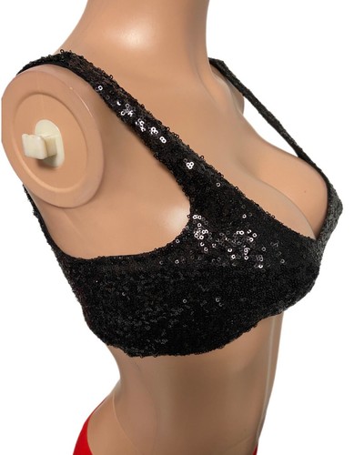 Sexy black sequin - sequin, lined
