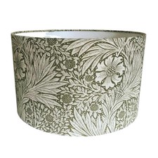 William Morris Marigold Olive Green Drum Lampshade Vintage Country Home Decor