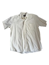 Van Heusen Linen Blend Shirt - Men's Size Large - Cream - Short Sleeve - Casual
