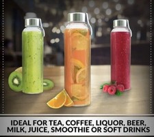 2 X Glass Water Bottle 16oz