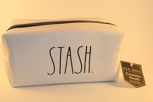 Rae dunn white zipper cosmetic - rae,