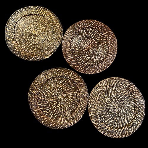Wicker rattan woven chargers - rattan,