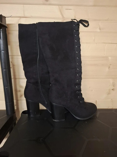 Black lace knee high - up,