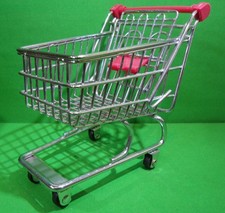 Small 5" Tall Metal Supermarket Shopping Trolley Office Desktop Tidy Cart