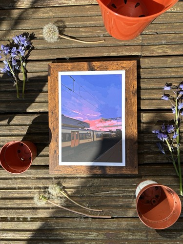 Vector art print sunset - art,