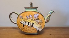 Charlotte di Vita Trade+Aid Enamel Teapot No.512UK Can Can Dancers Design