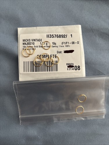 1pair 11mm 18ct yellow gold - 11mm,