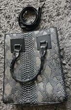 HANDBAG Sainsburys Tu Silver & Black CROC Print 30 x 25 x 9cm TOTE CROSSBODY
