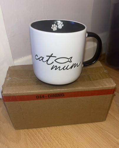 New cat mum mug black - new,