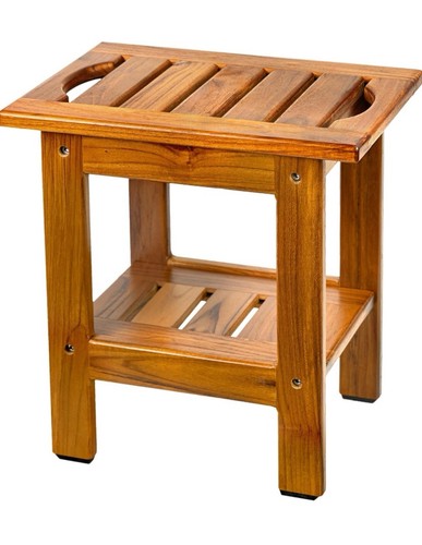 Teak shower bench - bench, compact