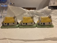 Wade Irish Shamrock Yellow Roof Cottage 1960/70's X 3