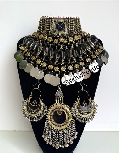 Afghan black piece - black, antique