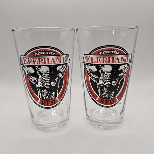 Vintage elephant red beer pint - beer,