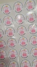 Peppa Pig Personalised Birthday Stickers Party Bag Sweet Cone Thank You X24