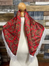 2 x Red Paisley Shawl Scarfs
