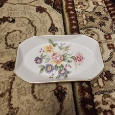 Vintage Royal Vale Fine Bone China Rectangular  Small Plate. Made in England