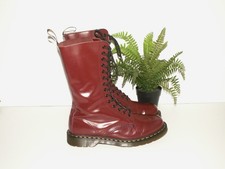 Dr. Martens 1914 14-eyelet cherry red leather boots uk 9 eu 43 us 10 (d1509)