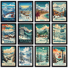 Vintage ski resorts - vintage, travel