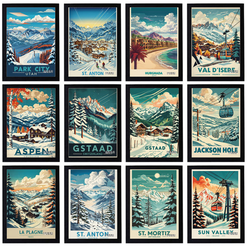 Vintage ski resorts - ski, travel