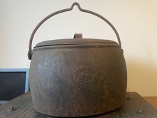 7 Gallon Kendrick Iron Gypsy Romany Cooking Swing Handle Casserole Pot Planter *