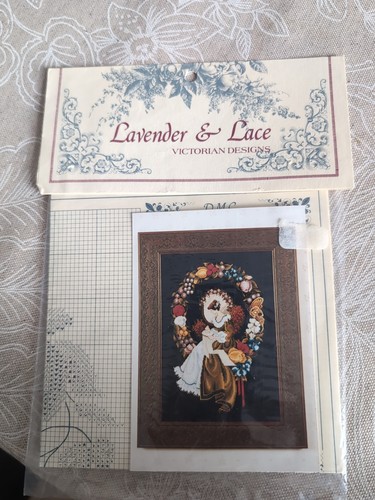 Lavender lace cross - lace,
