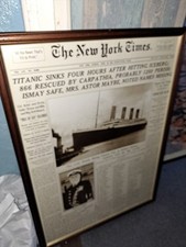 Titanic Sinking  Artcle Replica Picture Frame