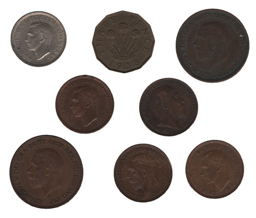 British pre decimal coins - british,
