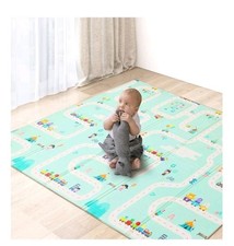 Baby Play Mat 200×180cm Foldable Foam Playmat Mat for Tummy Time, Reversible