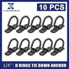 10x 1/4" Stainless Steel D Ring Tie Down Anchor for Car Truck Trailers RV Boats
