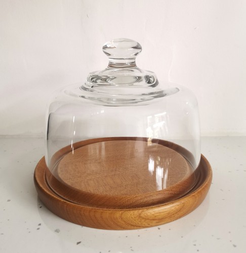 Vintage mcm teak wooden cheese - mcm,