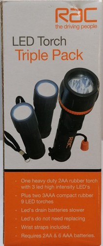 Rac led torch triple pack - torch, +