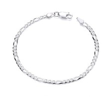 925 Sterling Silver 6.5 inch Figaro Curb Baby Bracelet Child's / Boy's or Girl's