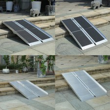 6ft- 8ft Aluminum Wheelchair Step Threshold Ramp Mobility Scoote Folding Ramps