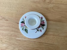 Vintage Hathaway Rose Wedgwood Bone China Candlestick Holder