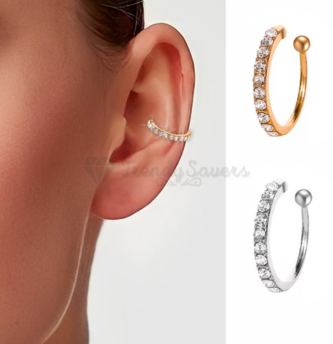 Hypoallergenic ear cuff - hypoallergenic, cz