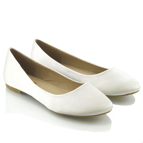 Womens flat pumps ladies slip - flat,