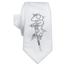 'Frog On Pogo Stick' White Tie