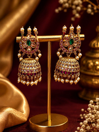 Vrinéa gold plated - gold, jhumka