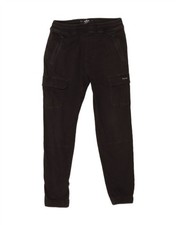 HOLLISTER Mens Cargo Tracksuit Trousers Joggers Small  Black Cotton OH08